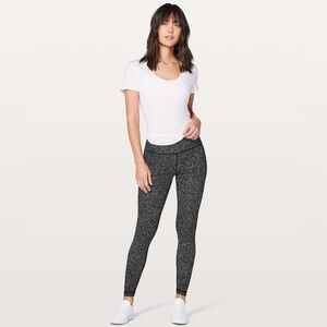 Lululemon Leggings Pant Full Length 27" size 4 black and white dotted